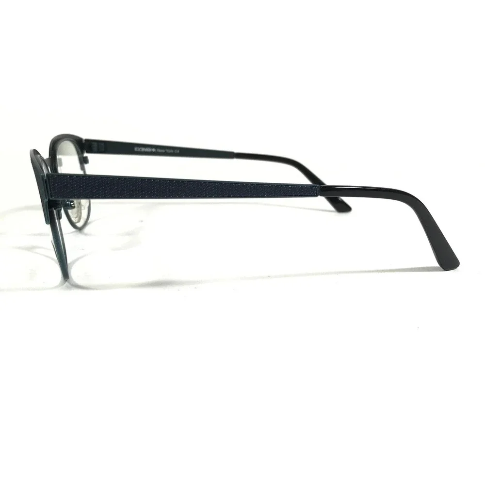 Eyenigma Time C.TD Eyeglasses Frames Blue Ribbed Round Full Rim 49-20-135
